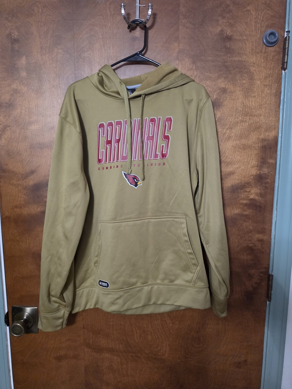 NFL Cardinals Olive Green Crewneck Hoodie with Red Logo